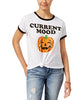 Mighty Fine Juniors' Pumpkin Graphic T-Shirt (White, M)