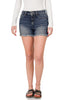 Zenana Womens Lightly Distressed Frayed Hem Denim Shorts