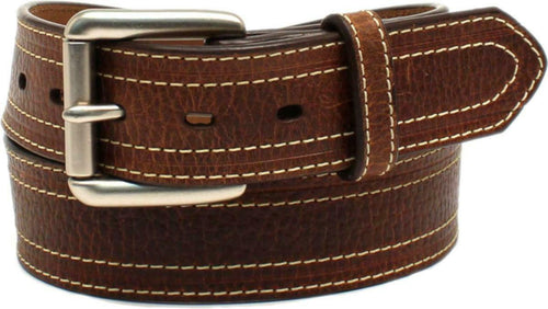 Ariat Mens Double Stitch Overlay Western Leather Belt