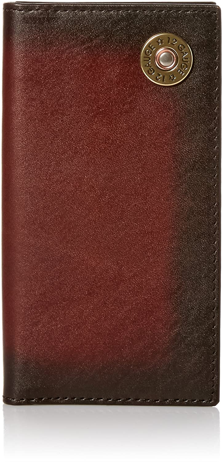 Nocona Mens Shotgun Shell Concho Leather Checkbook Wallet, Dark Copper Brown