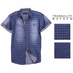 Tranquility Mayhem Men's Short Sleeve Button Down Shirt
