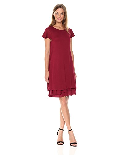 kensie Women's Viscose Dress, Wine, XL