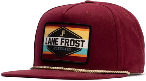 Lane Frost July Retro Rope Logo Patch Adjustable Snapback Cap Hat, Legend Blue