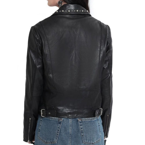 Myra Bag Womens Rockstar Vibes Leather Hair-on Jacket