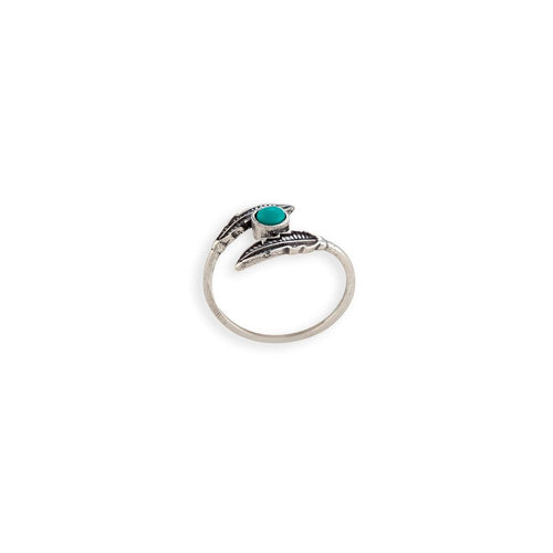 Myra Bag Turquoize Adjustable Feather Fashion Ring