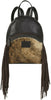 Ariat Womens Western Calf Hair Leather Fringe Backpack Purse, Scarlet Brown