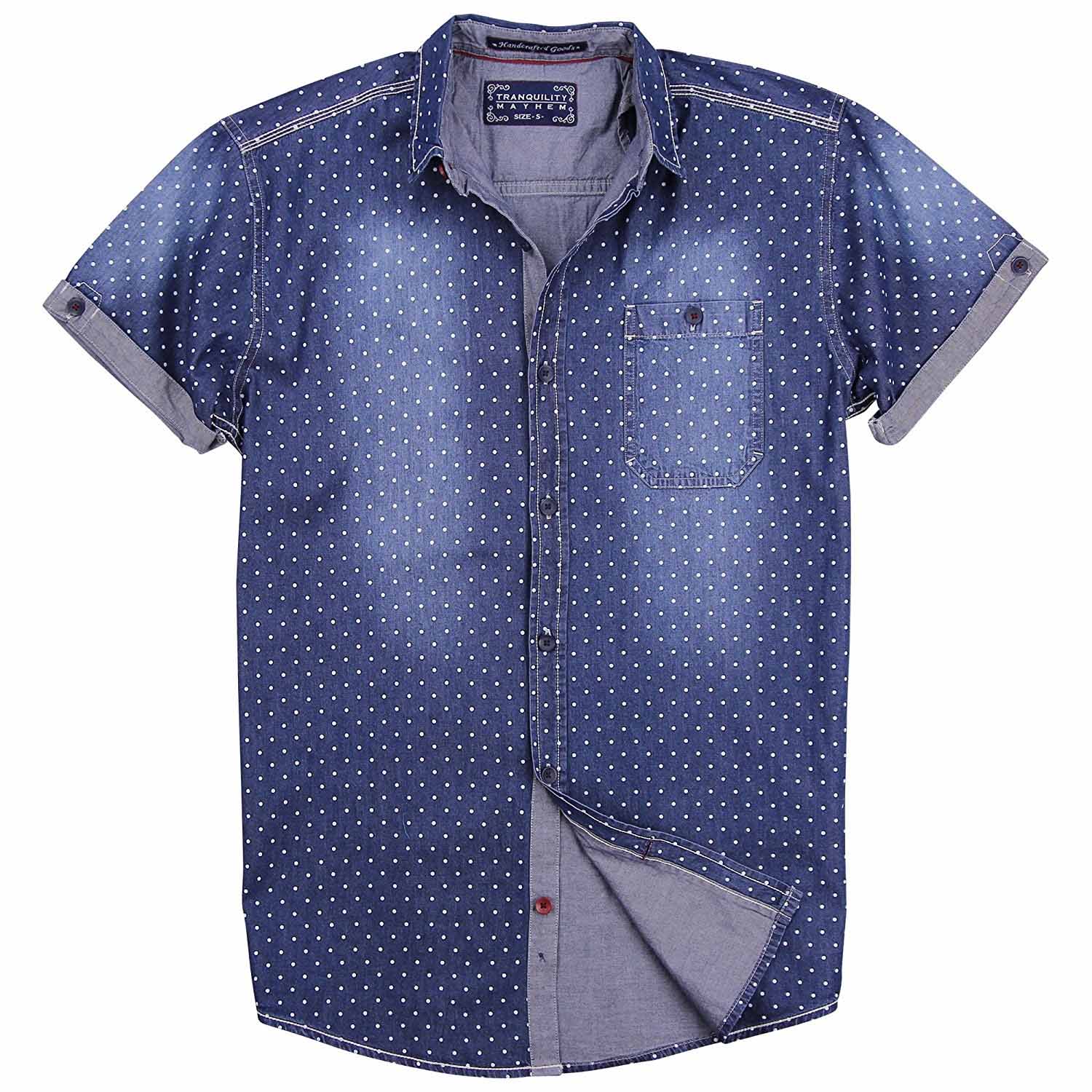 Tranquility Mayhem Men's Short Sleeve Button Down Shirt
