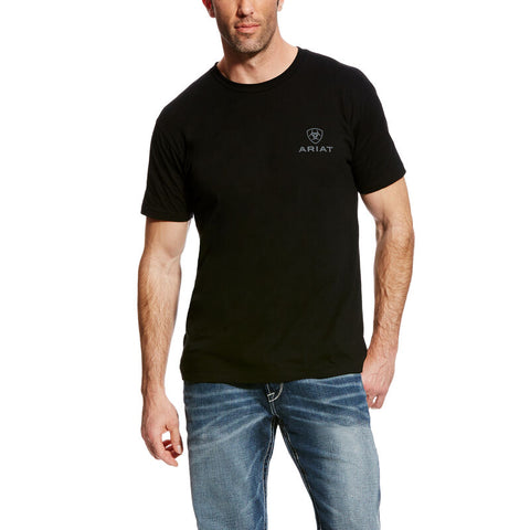 Ariat Mens Vertical Flag Graphic Print Short Sleeve T-Shirt