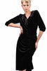 Beulah Style Womens Long Sleeve Velvet Cocktail Dress, Black