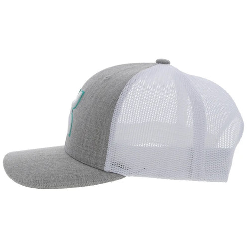 Hooey Mens Sterling Grey and White 6-Panel Snapback Hat