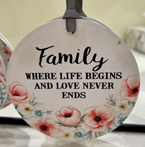 Carson Home Accents Ornament "Family Where Life Begins And Love Never Ends"