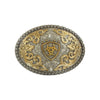 Ariat Mens Oval Floral Filigree Belt Buckle (Silver and Gold)