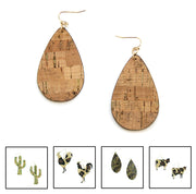 Vogue21 Cork Leather Novelty Pierced Earrings
