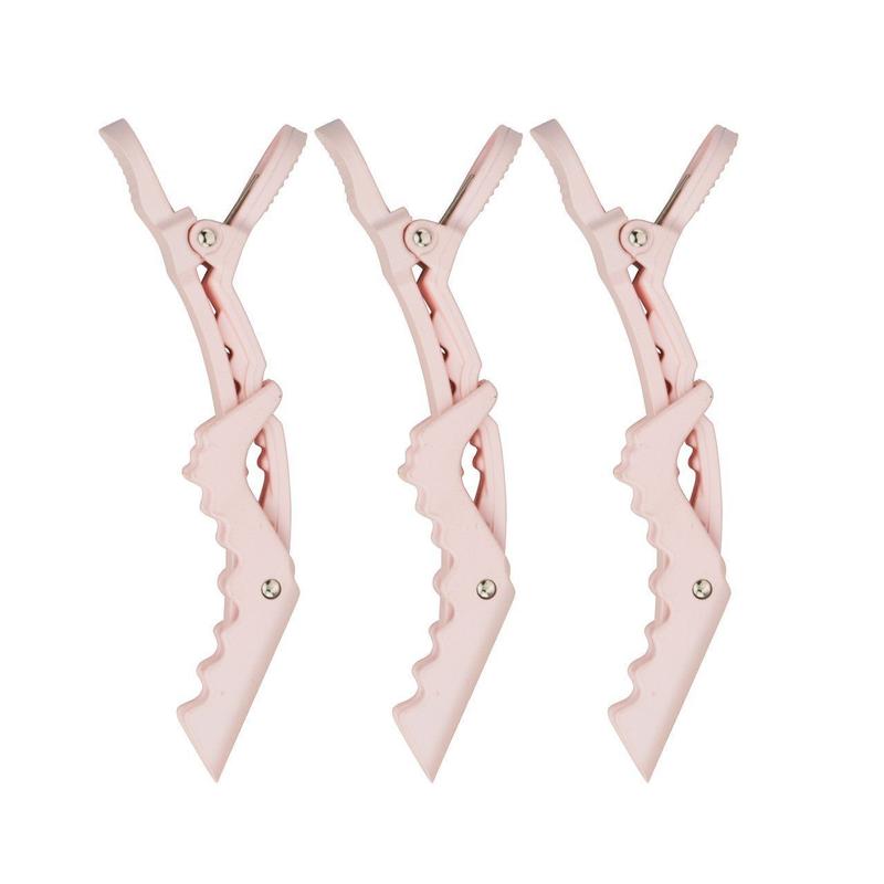 Kitsch Pro No Slip Heavy Duty Crocodile Clip (Blush, 3 Pack)