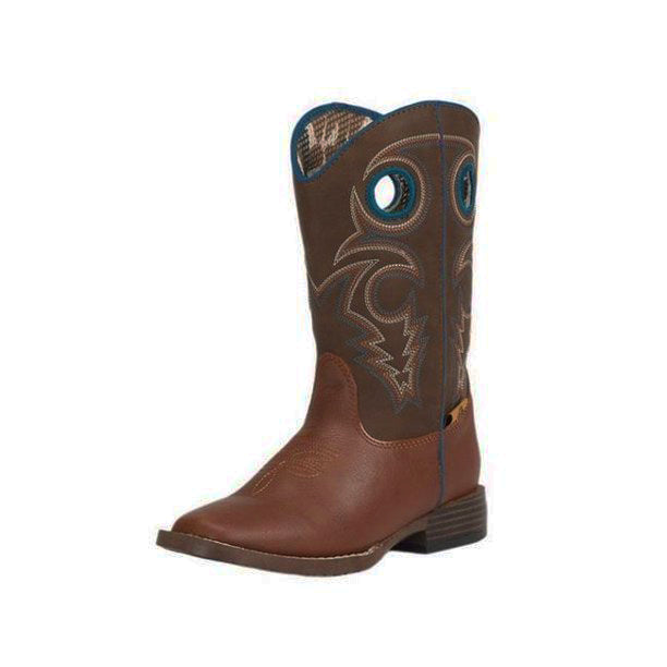 M & F Western Double Barrel Toddler Boys Dylan Cowboy Boot Square Toe (Brown,4)