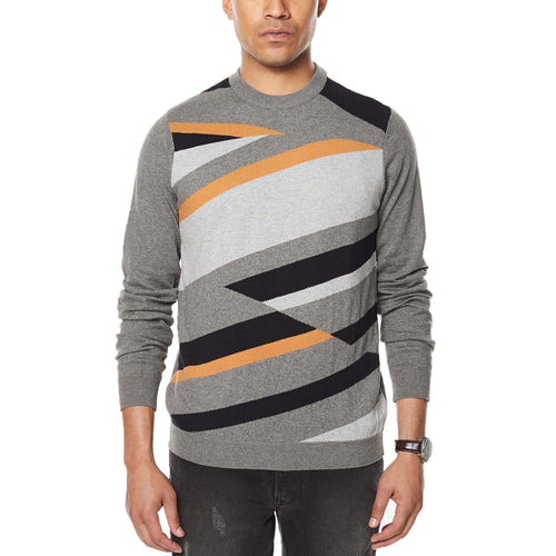 Sean John Men's Intarsia Knit Sweater (Tan Combo, 2XL)