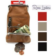 Roma Leathers Genuine Leather Cigarette and Lighter Case with Twist Clasp