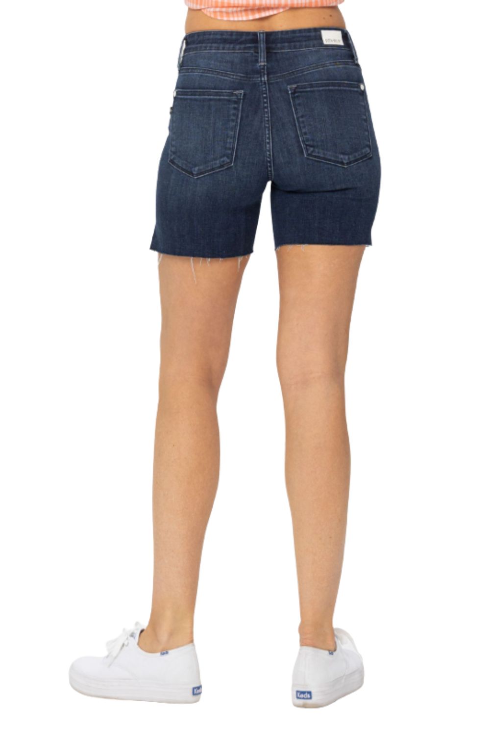 Judy Blue Womens Mid Rise Cutoff Denim Shorts