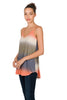 Zenana Womens Ombre Tie-Dye Printed Reversible Spaghetti Cami Tank Top