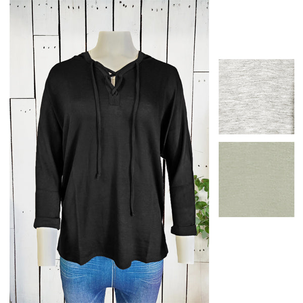 Femme by Tresics Womens Hooded Long Sleeve Top