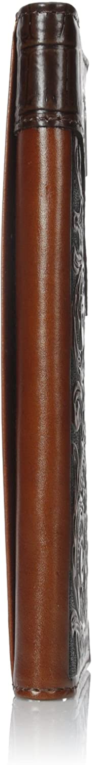 Ariat Mens Oak Embossed Tan Leather Rodeo Wallet Checkbook Cover