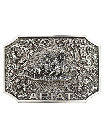 Ariat Mens Straight Oak Embossed Leather Taper Belt