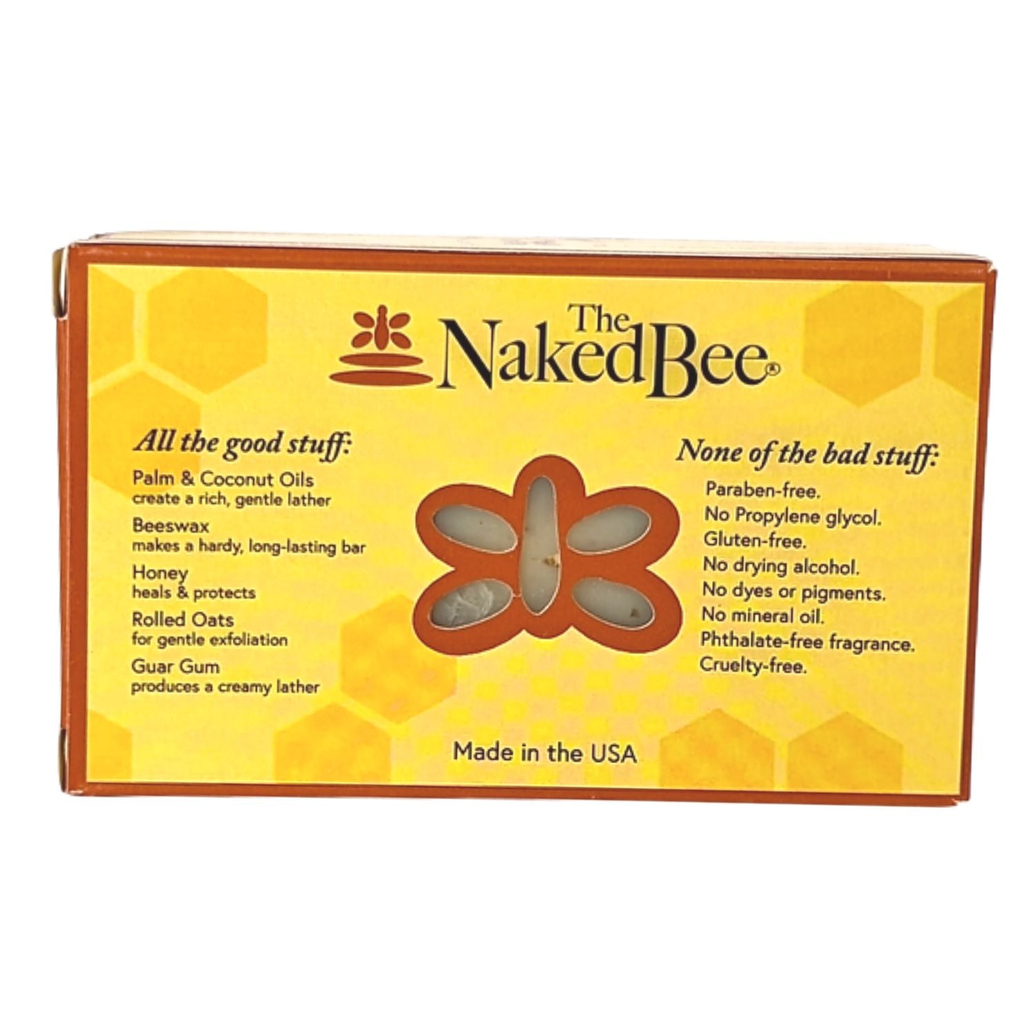 Naked Bee Oatmeal and Honey Triple Milled Soap, Orange Blossom Honey, 5 oz