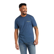 Ariat Men's Land Graphic Short Sleeve T-Shirt, Sailor Blue Heather