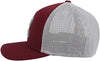 Hooey Mens Coach Flex Fit Mesh Back Baseball Cap Hat, Maroon / Grey