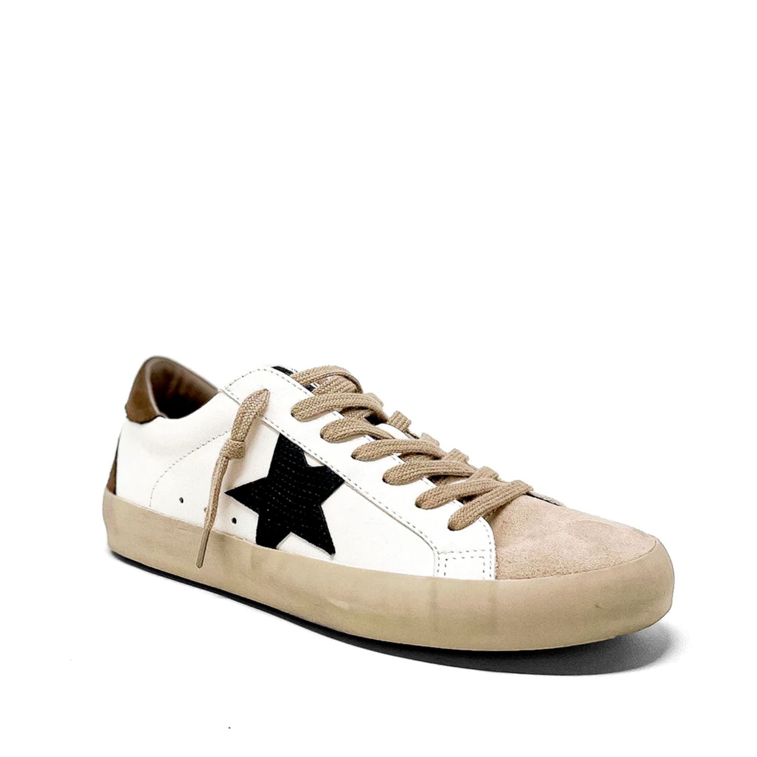 Shu Shop Womens Pamela Star Distressed Pre-Scuffed Fashion Sneakers