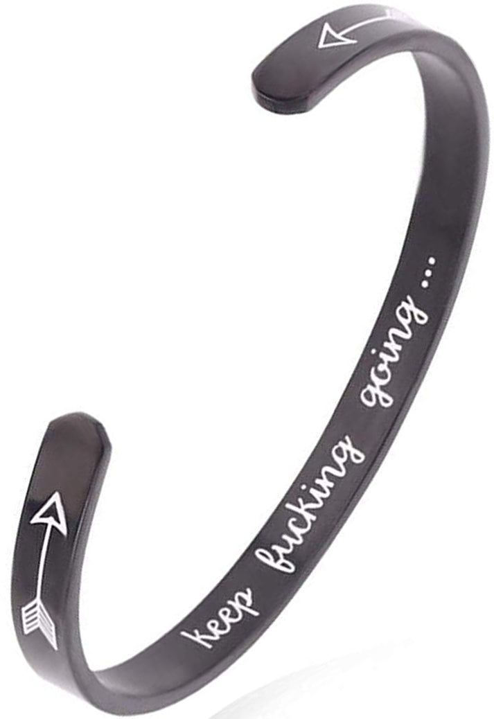 KFG Inspirational Womens Keep Going Motivational Bangle Bracelet