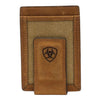 Ariat Mens Canvas Magnetic Leather Money Clip Wallet