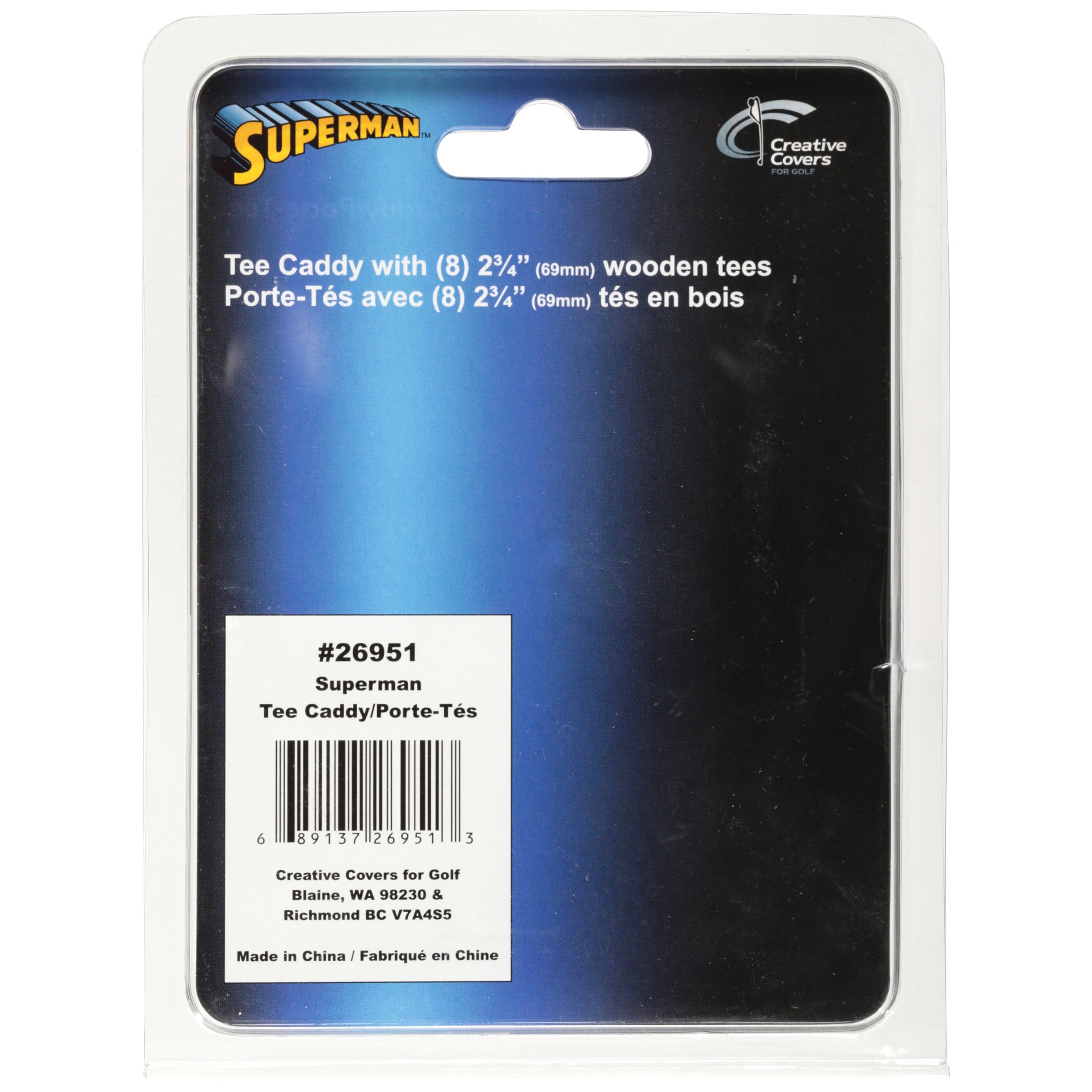 Creative Covers for Golf Tee Caddy and Golf Tees Nine Piece Set, Superman