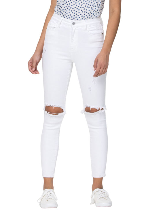 Cello Jeans Womens High Rise Distressed Ankle Skinny Jeans