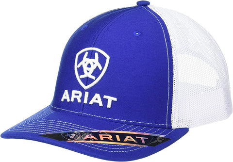 Ariat Mens Adjustable Snapback Mesh Cap Hat (Black Heather, One Size)