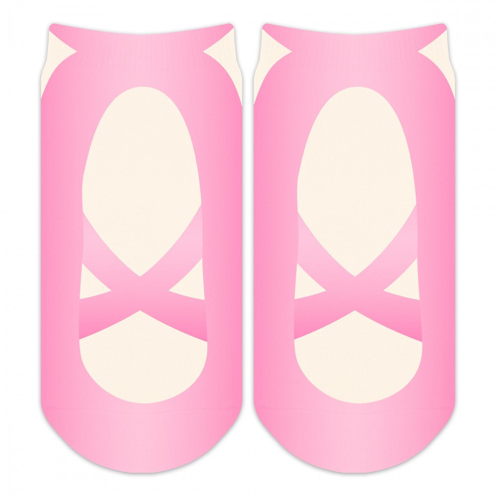 Sublime Designs Adult Fun Printed No Show Socks-Ballet Shoes