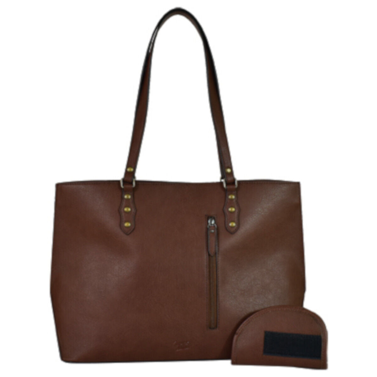 Tony Lama Western Womens Bag Tote Calf Hair Studded Fringe (Brown)