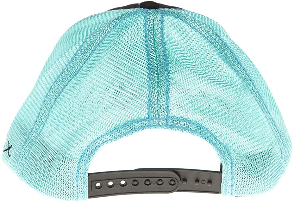 Twisted X Mens Adjustable Snapback Mesh Cap Hat (Black/Turquoise, One Size)