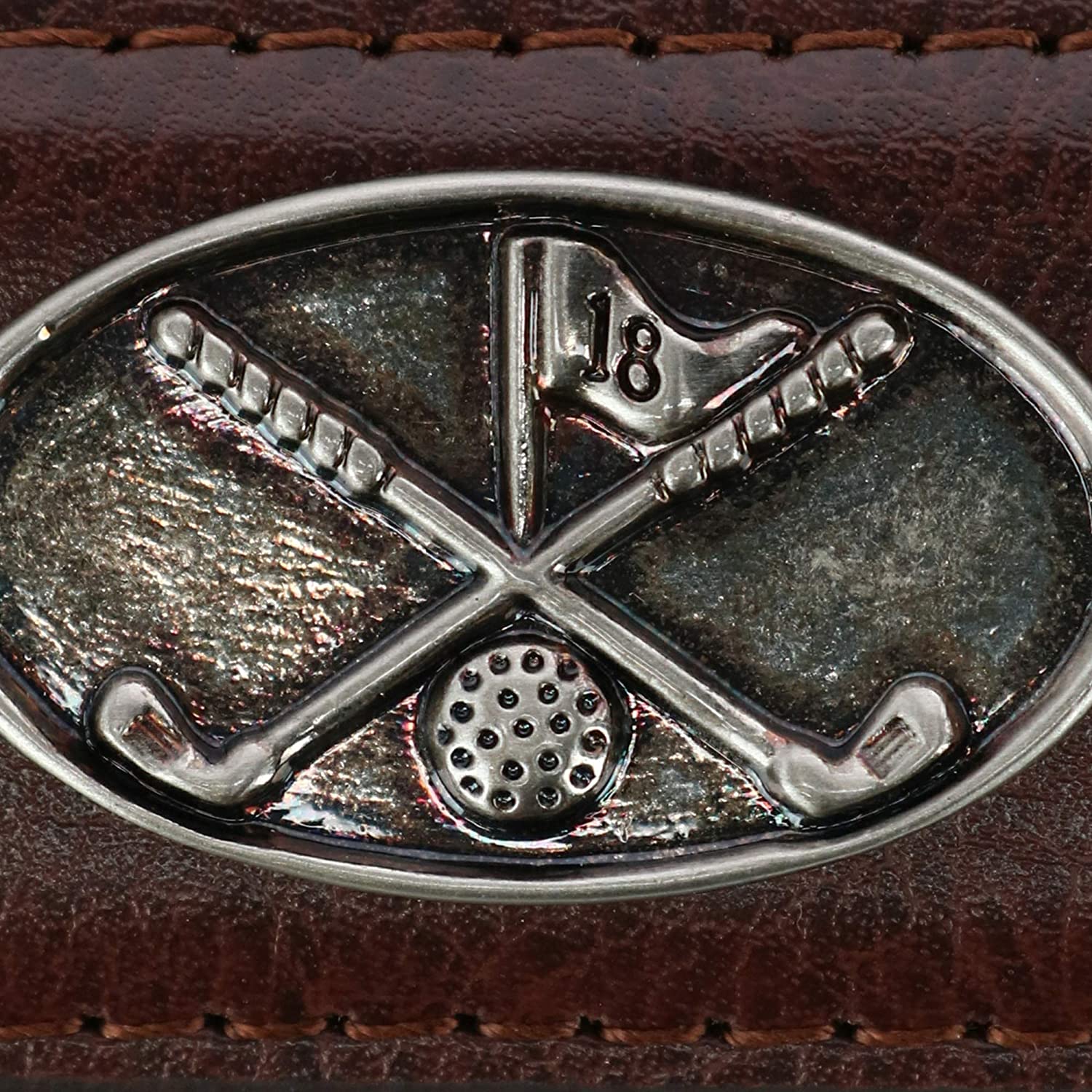 Danbury Golf Collection Mens Golf Club Conchos Top Grain Leather Belt