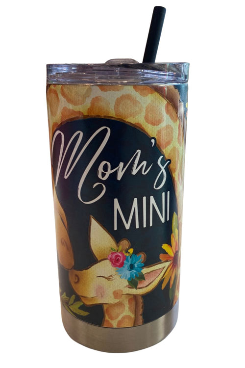 Carson Home Accents "Moms Mini" 12 oz. Stainless Steel Drink Tumbler With Straw