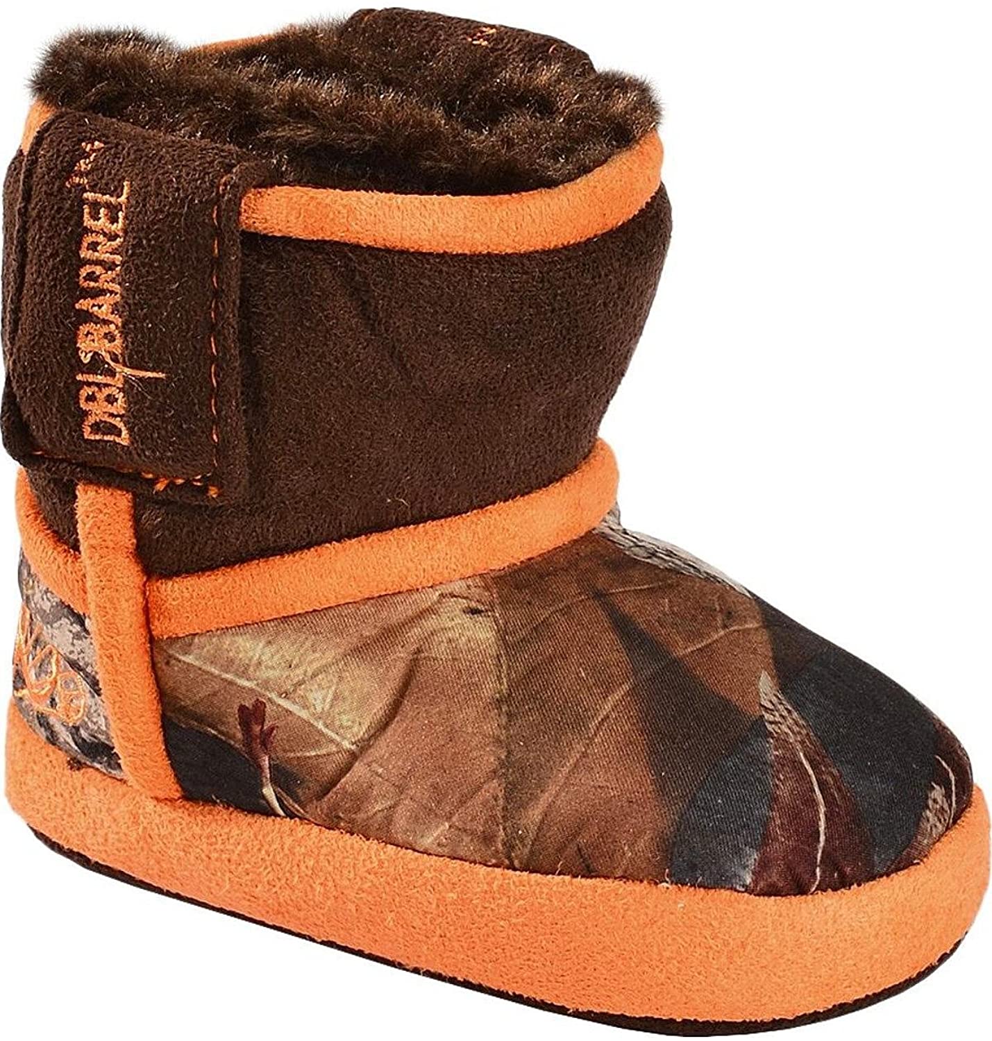 DBL Barrel Unisex Infant Mossy Oak Camouflage Fur Lined Slip-on Bootie Slipper