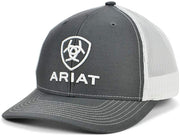 Ariat Mens Richardson 112 Adjustable Snapback Trucker Hat (Grey/White)