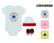 Converse Infant Toddler Printed 3-Piece Set, Hat, Booties and Layette