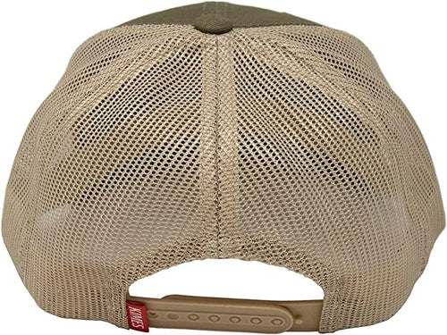 Kimes Ranch Weekly Trucker Adjustable Snapback Cap Hat, Moss/Tan