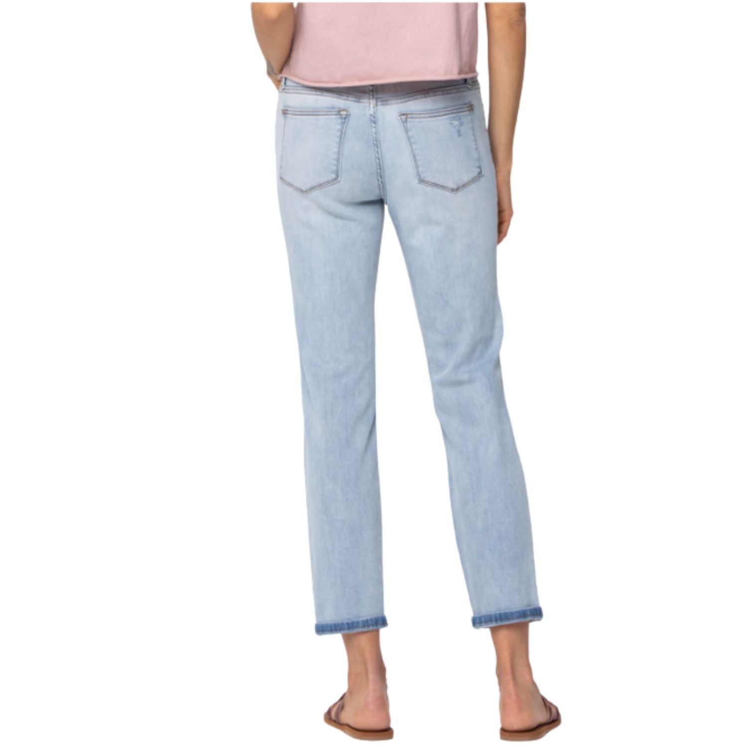 Judy Blue Womens Mid-Rise Destroyed Boyfriend Fit Jeans, Light Wash