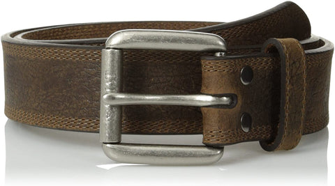 Ariat Men's Roller Buckle Triple Stitch Basic Leather Belt