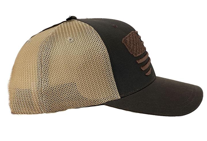Ariat Mens Embroidered Flag Adjustable Snapback Ball Cap (Brown, One Size)