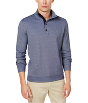 Club Room Mens Stripe Mock Collar Shirt