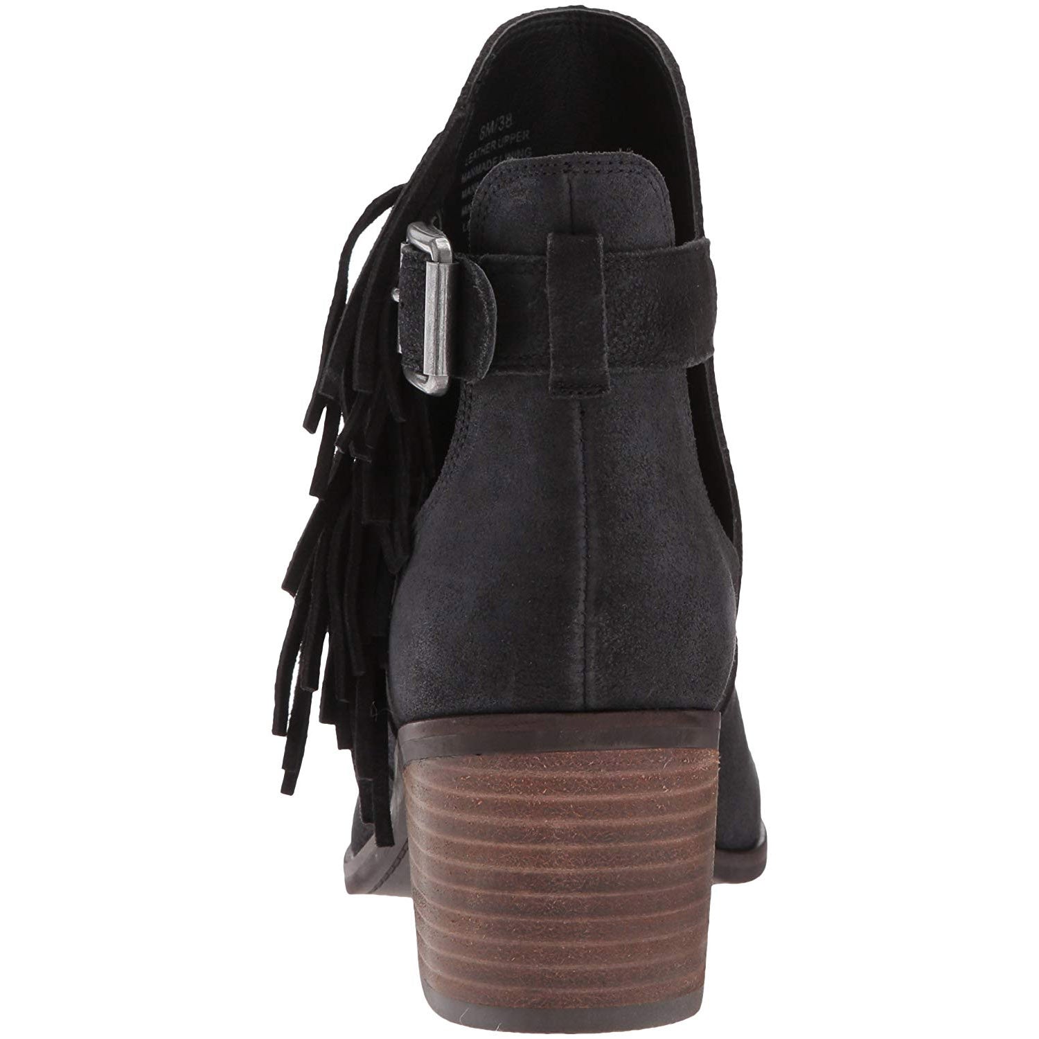 Lucky Brand Women's Makenna Fringe Booties (Black, 6M)