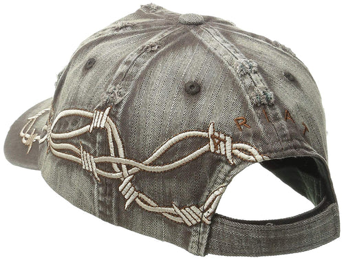 Ariat Mens Brown Distressed Barbed Wire Embroidered Logo Cap